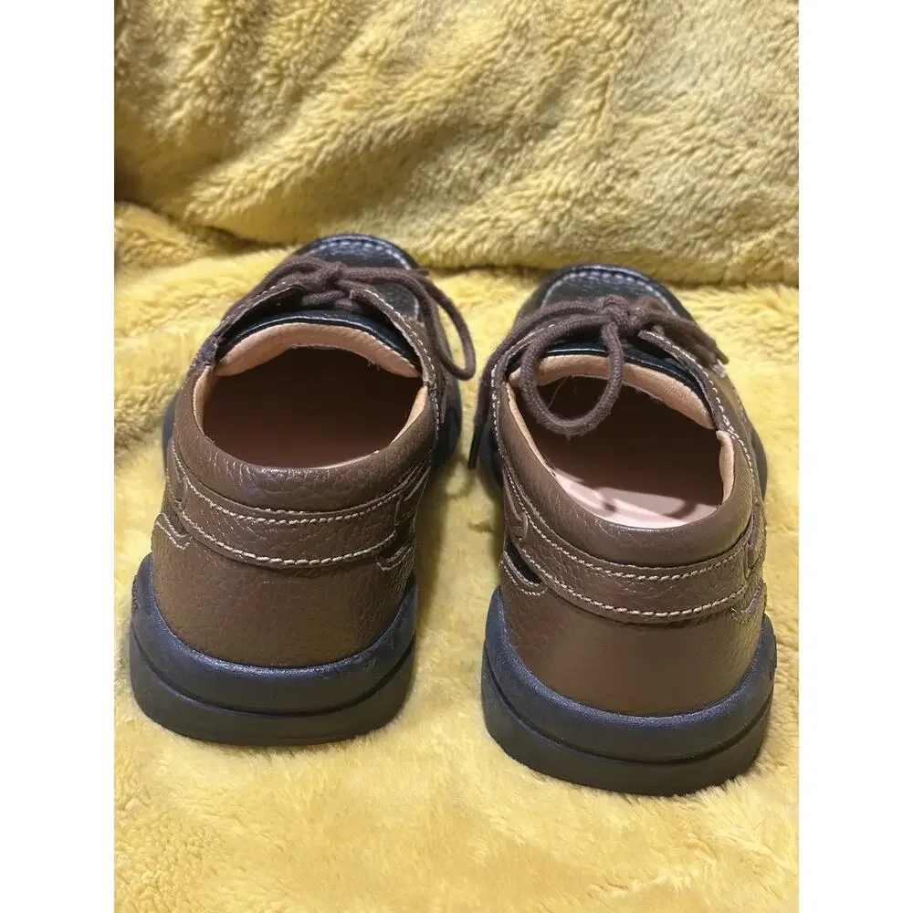 Dr. Comfort Patrick Men's 8.5M Brown Black Leather Therapeutic Boat Shoes.